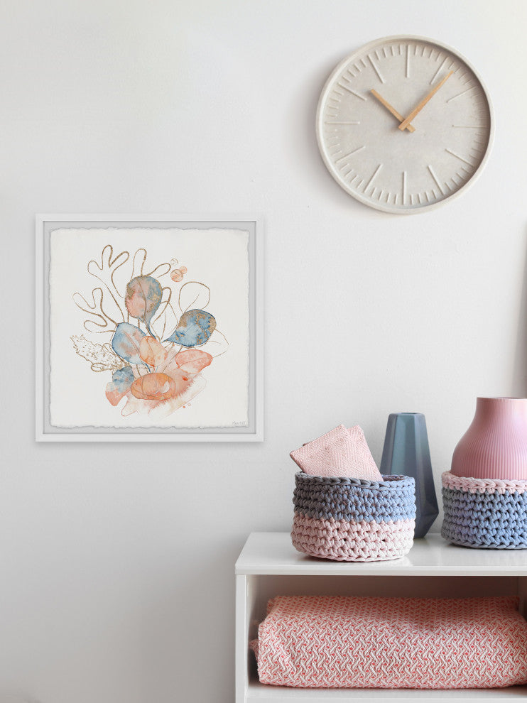 "Coral Highlight" Framed Painting Print, 32x32