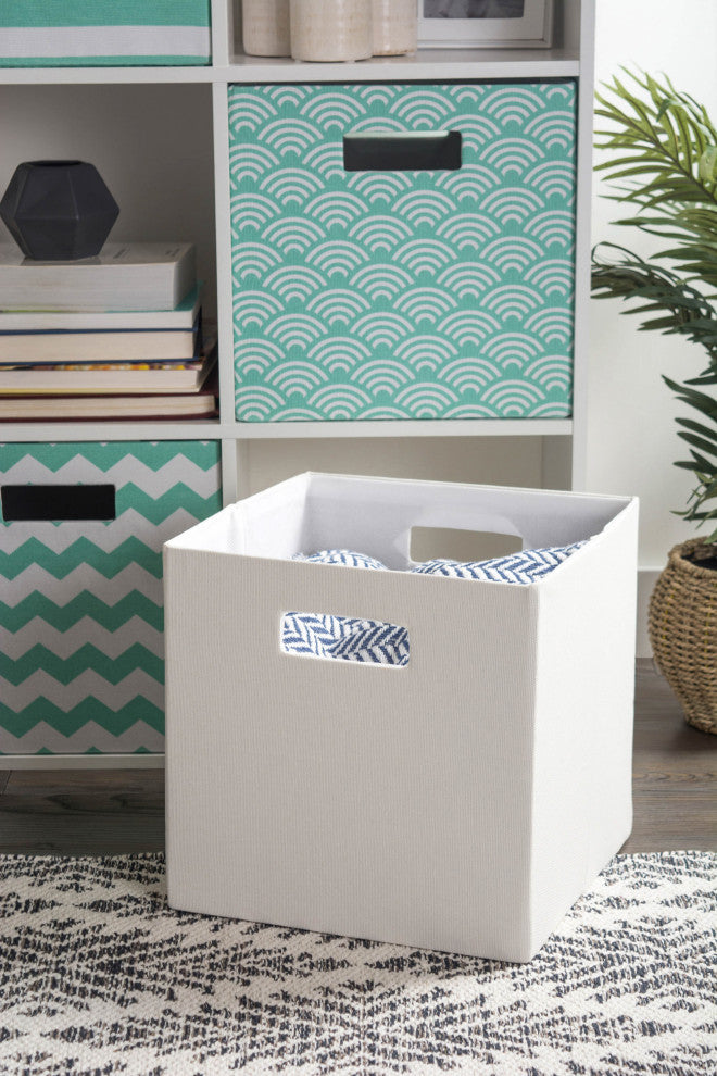 Polyester Cube Waves Aqua Square 13"x13"x13"