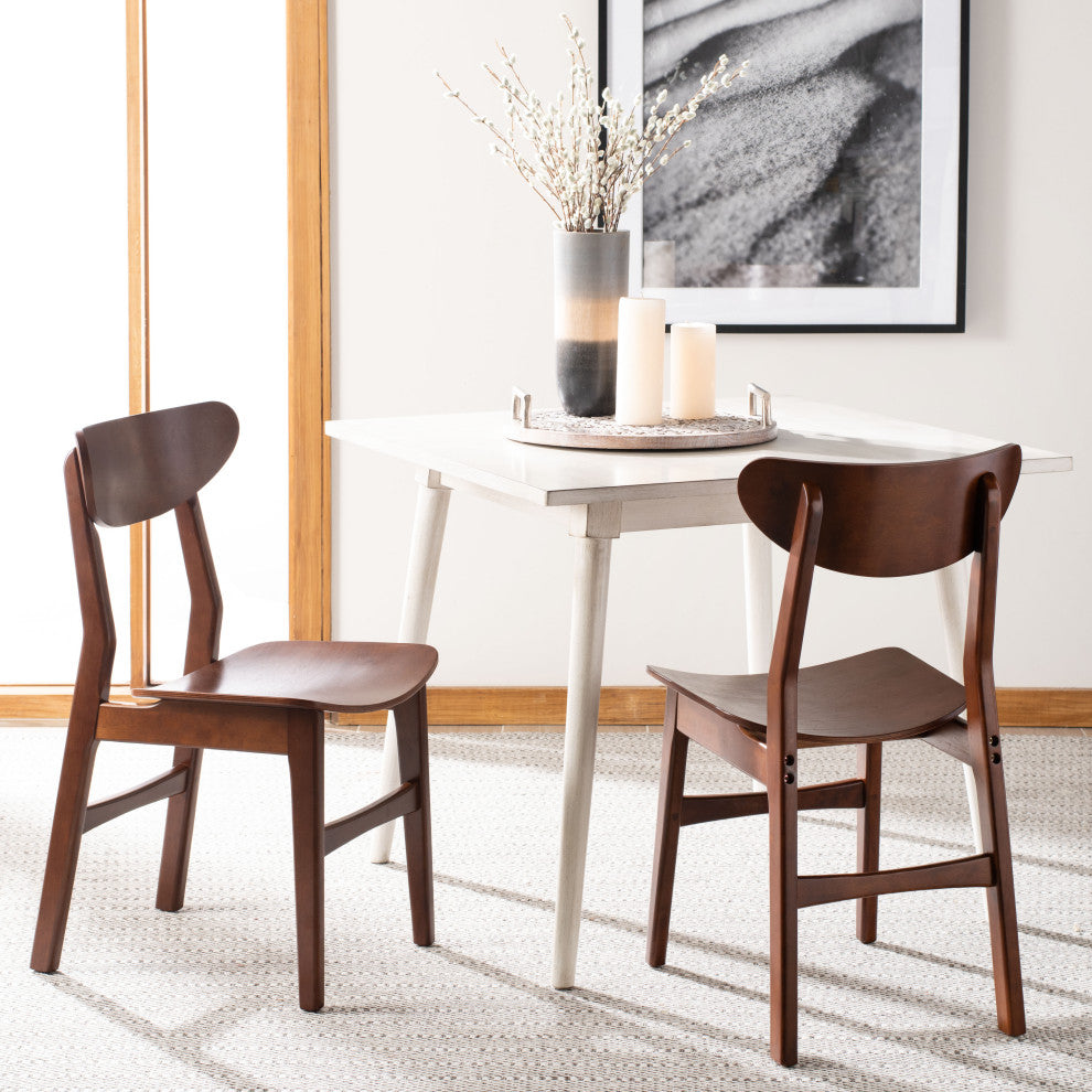 Safavieh Lucca Retro Dining Chair, Set of 2, Walnut