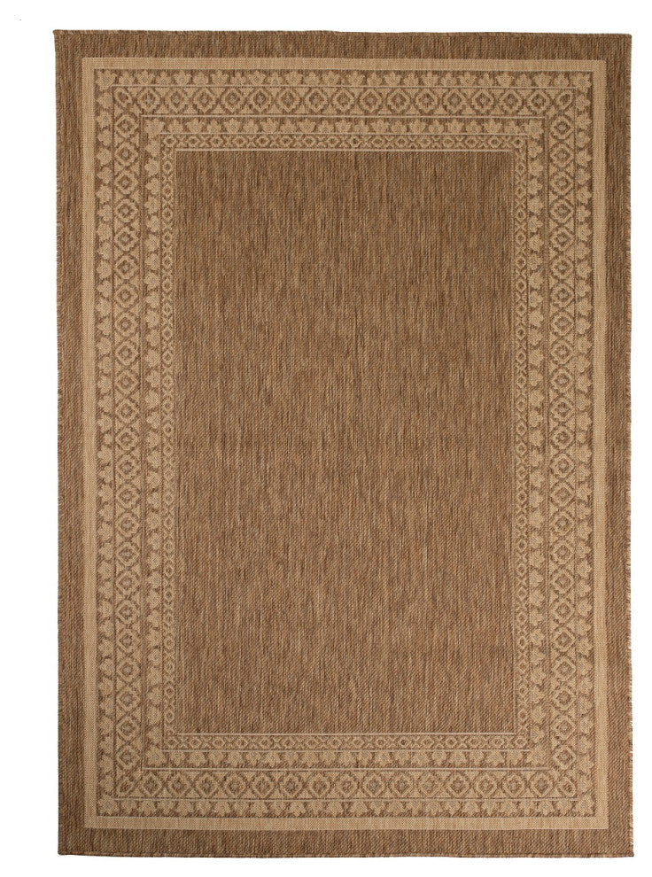 Outdoor Collection Oriental Accent Water Proof Rug, Neutral, 7'10"x10'