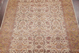Indian Traditional Hand-Knotted Oriental Agra Area Rug, Beige, 12'0"X8'11"