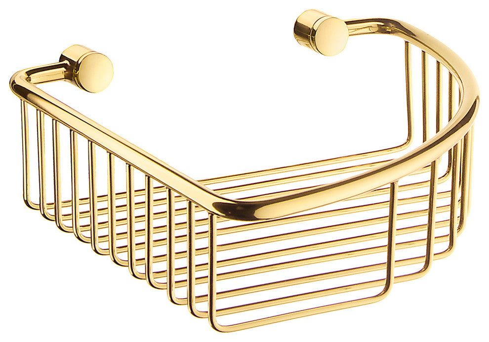 Villa Corner Soap Basket Polished Brass
