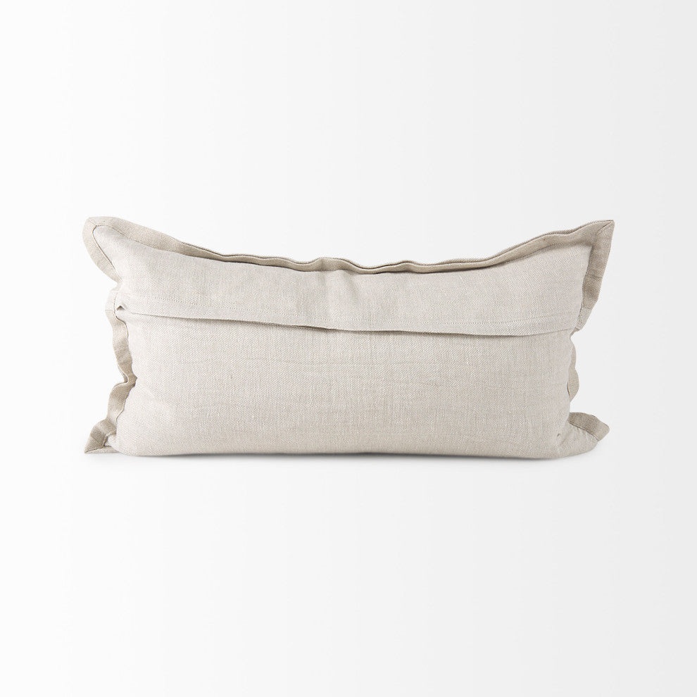 Mae 14Lx26W Beige Fabric Decorative Pillow Cover