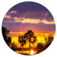 Colorful Flooded Field At Sunset, Landscape Round Metal Wall Art, 36"