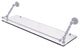 Dottingham 30" Floating Glass Shelf with Gallery Rail, Matte White