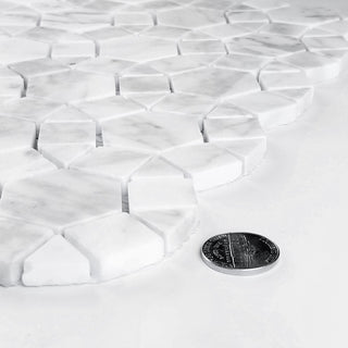 Marble 12"x12" Marble Ring Waterjet Mosaic Tile,Calacatta White, Piece