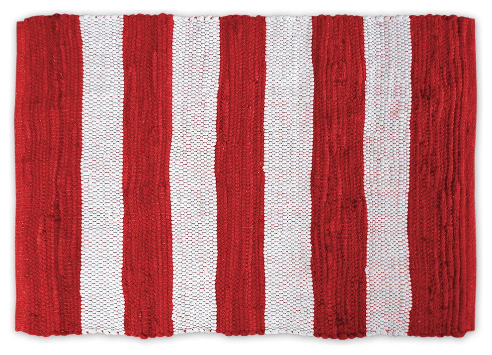 DII Rag Rug Red/White Stripe 2'x3'