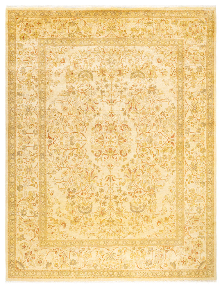 Muhammad, One-of-a-Kind Hand-Knotted Area Rug, Ivory, 8'' 1"x10'' 8"