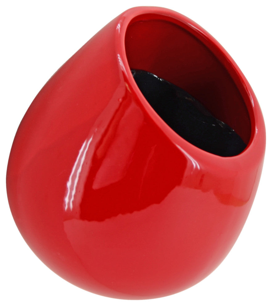 Small Round Wall Planters, Set of 3, Red