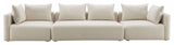 Hangover 145" Upholstered Long Sofa, Cream Linen