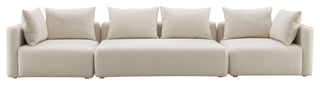Hangover 145" Upholstered Long Sofa, Cream Linen