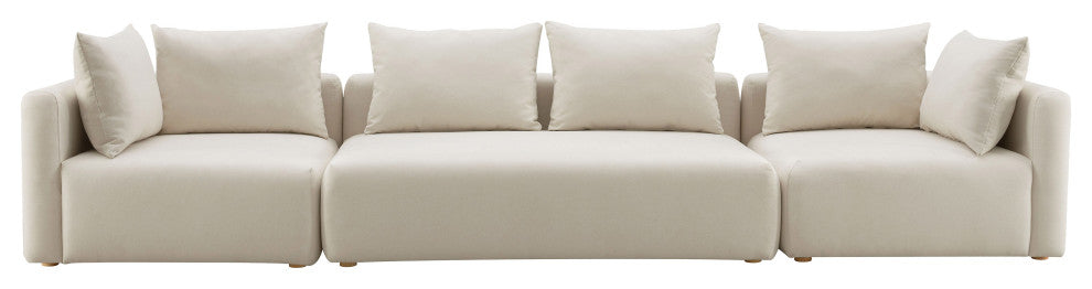 Hangover 145" Upholstered Long Sofa, Cream Linen