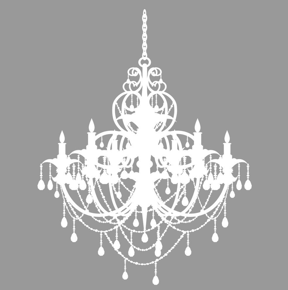 Chandelier, 38", Black
