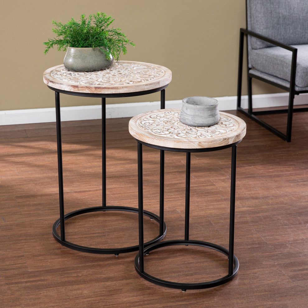 Ada Round Accent Tables 2-Piece Set