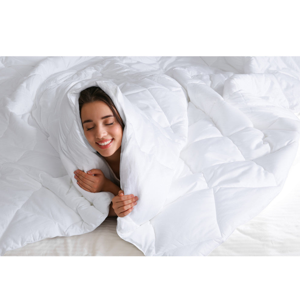 Sleep Philosophy Sateen Double Insertion Comforter, White, King