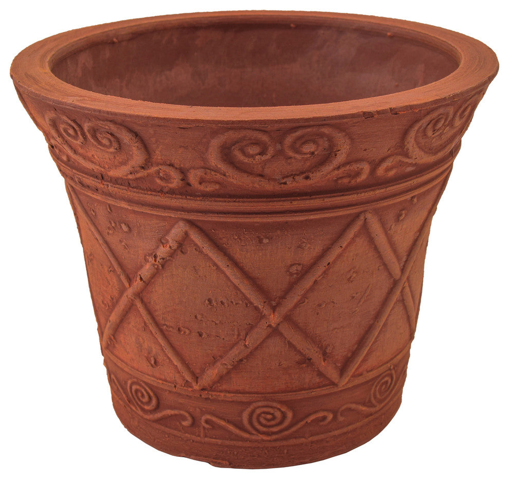 Scroll Grower Pot, Terra-Cotta