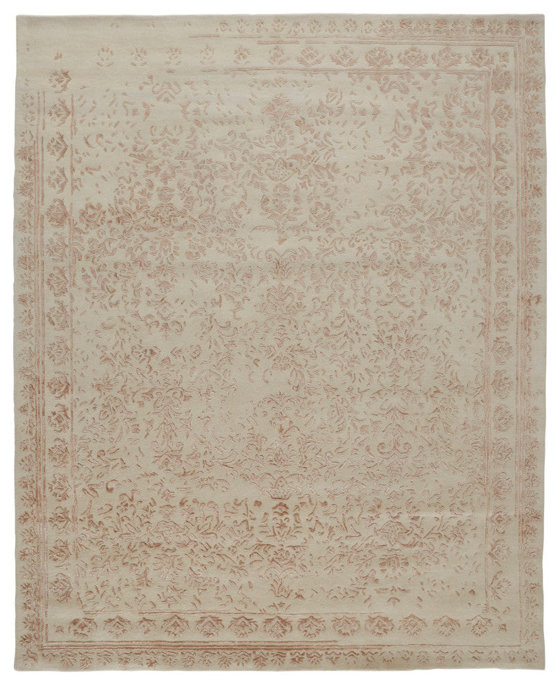 Weave & Wander Khalo Wool Rug, Ivory/Blush, 10' X 14'