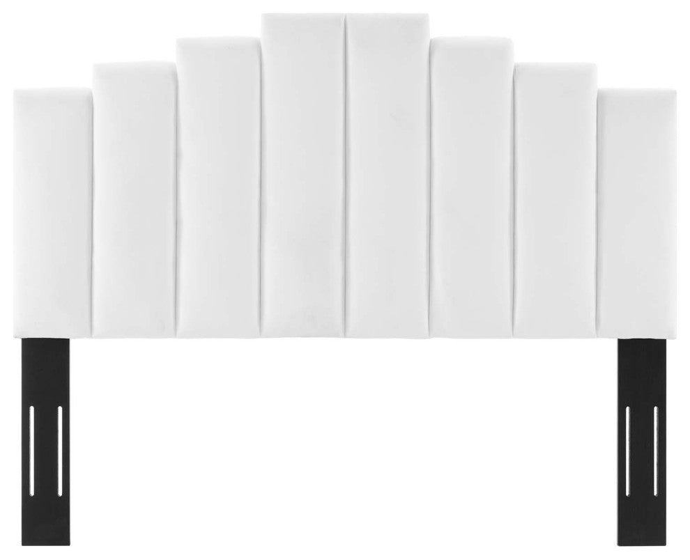 Headboard, Twin Size, Velvet, White, Modern Contemporary, Bedroom Master Suite