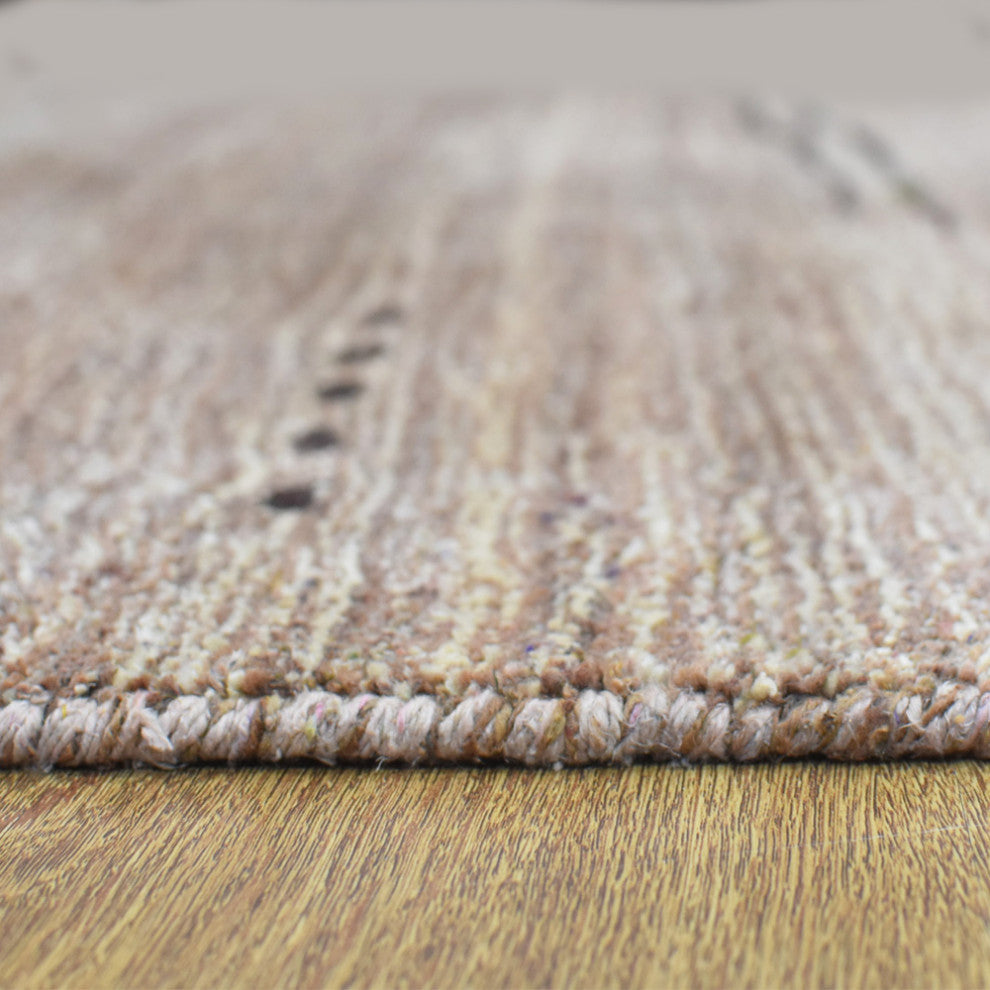HAND KNOTTED LOOM SILK ECO-FRIENDLY AREA RUG -5'x8',Rectangle,Beige,Contemporary