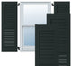 18" x 26" Exterior Sapele Mahogany Louvered Shutters, Dark Green