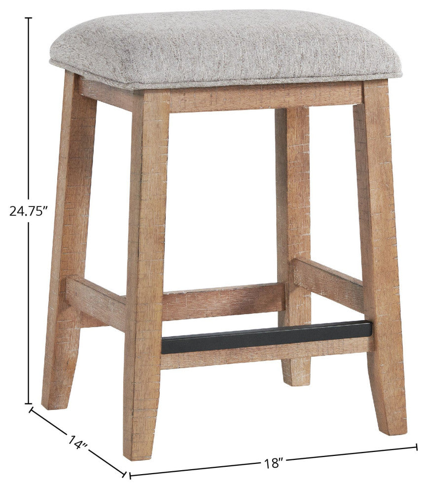 Highland Backless Bar Stool With Cushion Seat, Sandwash, Set of 2