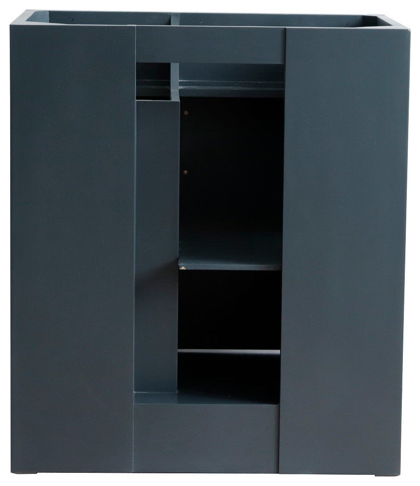 31" Single Sink Vanity, Dark Gray Finish With Gray Granite With Round Sink