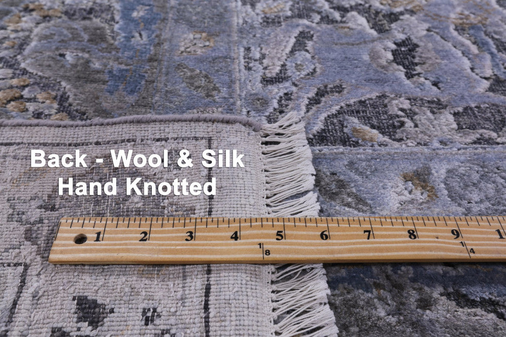 Persian Hand-Knotted Wool and Silk Rug 9' 0" X 12' 4" Q9091