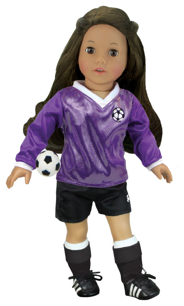 18" Dolls Soccer Outfit 6-Piece Set with Ball