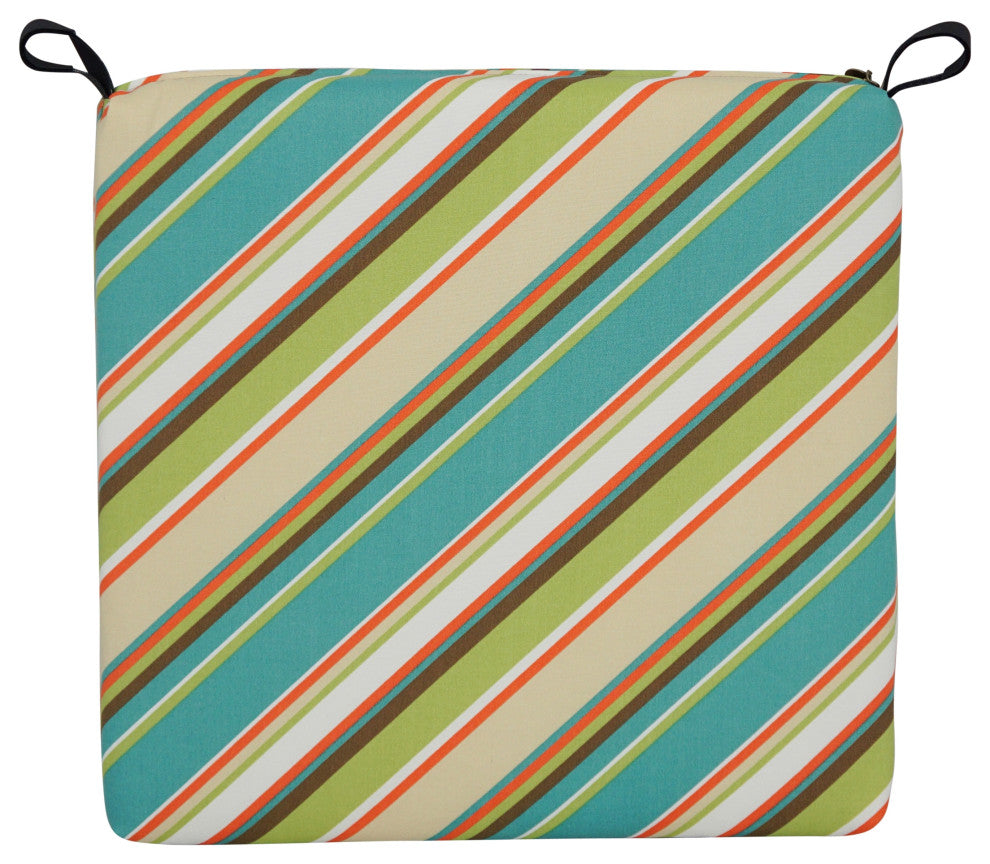 20"X19" Patterned Outdoor Chair Cushions, Set of 4, Browning Opal