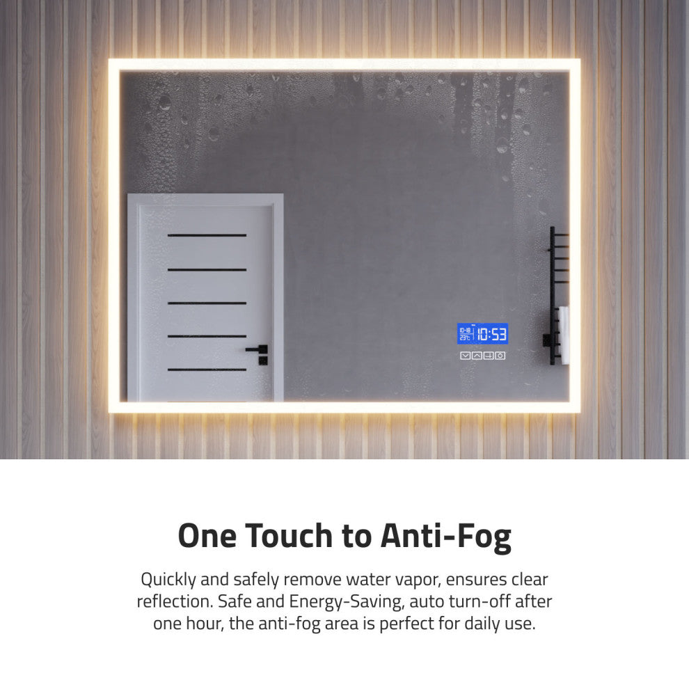 ANZZI 24" x 31" LED Front/Back Light Magnifying Bathroom Mirror WithDefogger