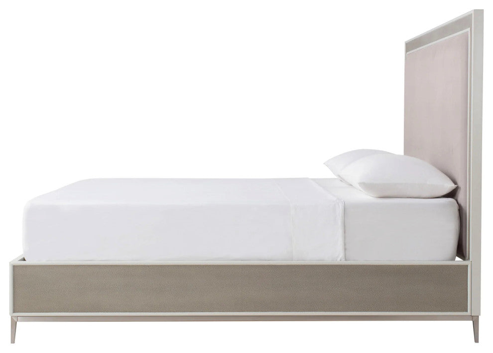 Sonder Living Alice Bed US Bed | Emboss Faux Shagreen