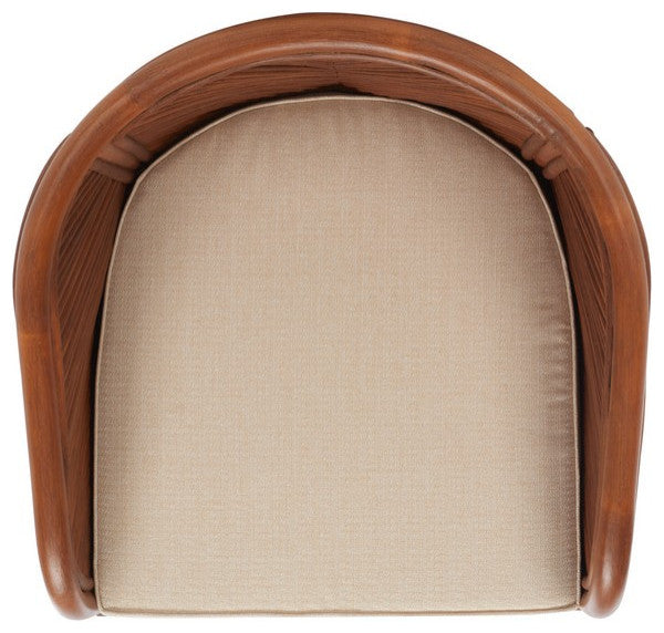 Safavieh Barnette Rattan Pole Accent Chair Amber / Beige