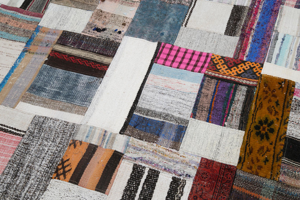 Rug N Carpet - Handmade Anatolian 8' 0'' x 10' 0'' Rustic Patchwork Kilim Rug