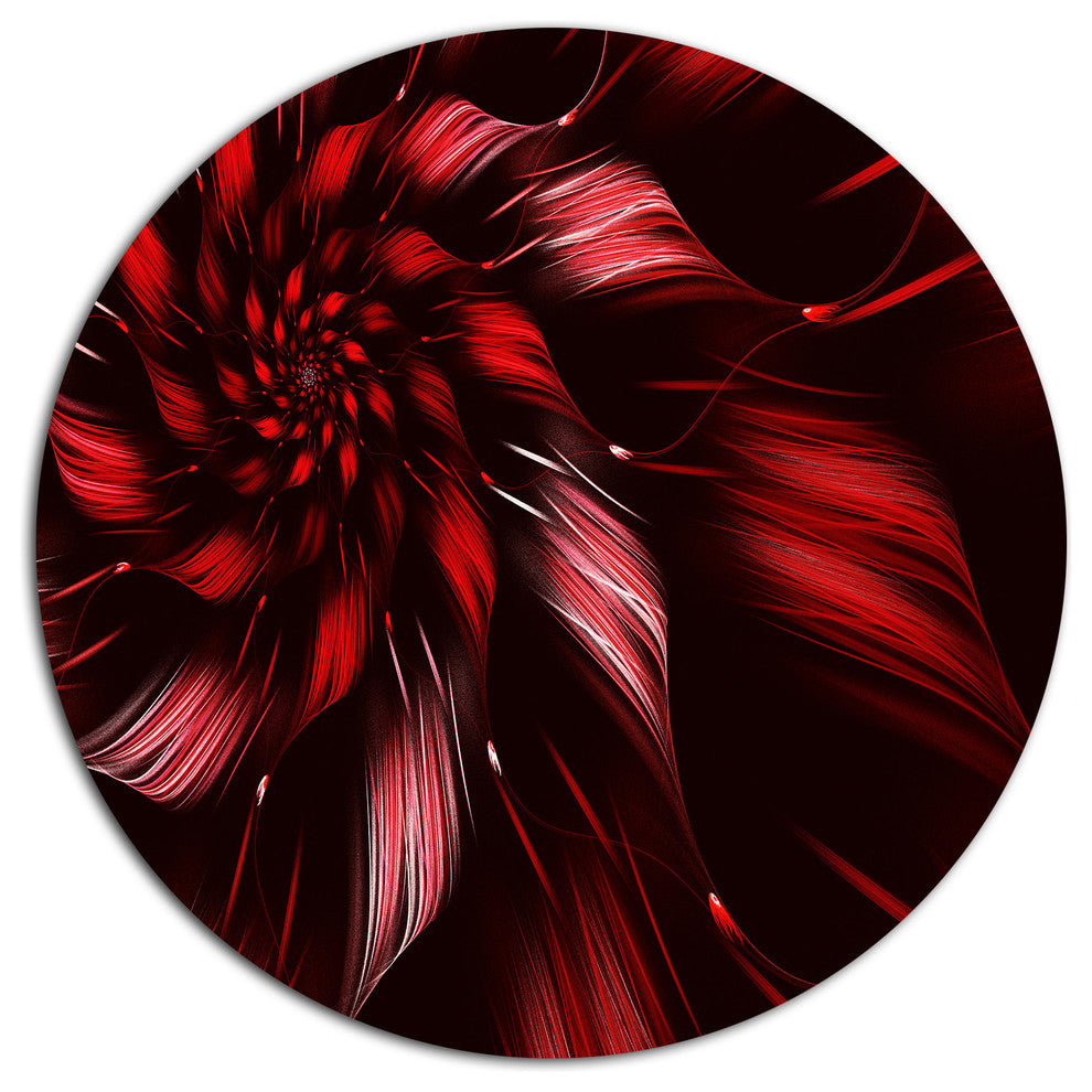 Multicolor Symmetrical Fractal Flower, Flower Disc Metal Artwork, 11"