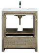 Lafarre Contemporary 30" Rustic Acacia Bathroom Vanity, Monte Chrome Faucet