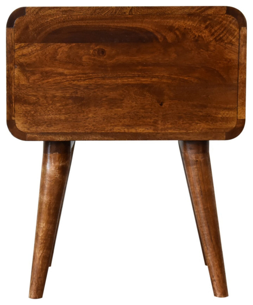 Curved Chestnut Nightstand