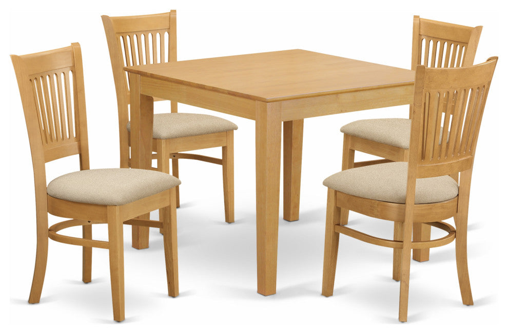5 Pc Table And Chairs Set - Kitchen Table And 4 Dining Chairs
