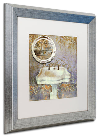 Color Bakery 'Salle de Bain II' Art, Silver Frame, White Matte, 16"x16"