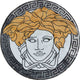 Marble-Metallic Medallion, Versace ||, 35"x35"
