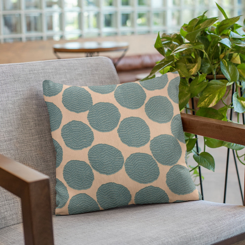 Plutus Blue Dots Luxury Throw Pillow, 20"x30"