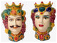 Sicilian Ceramiche Artistiche La Giara 9.5"� Signore e Signora Head Vase Pair