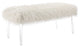 Linon Faux Flokati Acrylic Leg Bench