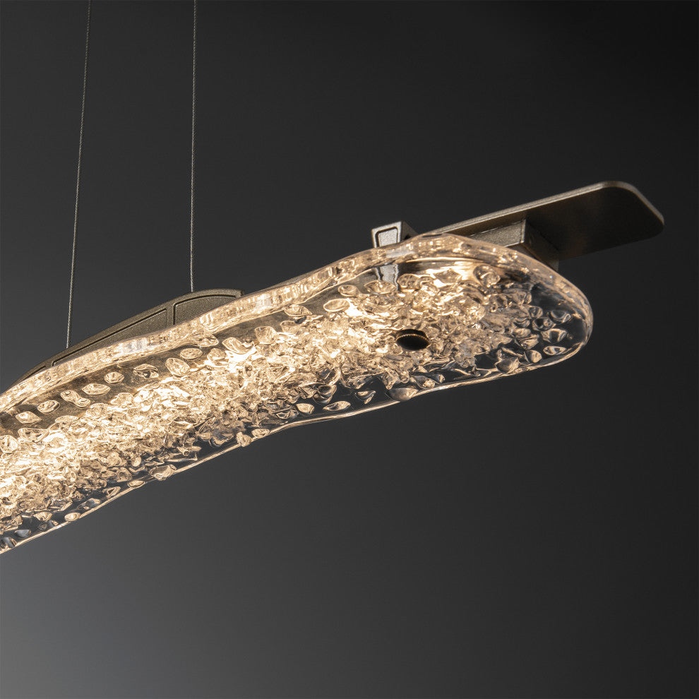 Glissade LED Pendant Soft Gold Clear Glass Standard