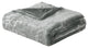 Plain Faux Fur Throw Blanket, String Grey, 50''x60''