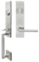 Frankfurt Lever, Tubular Entry Handleset, Left Hand, Satin Stainless Steel