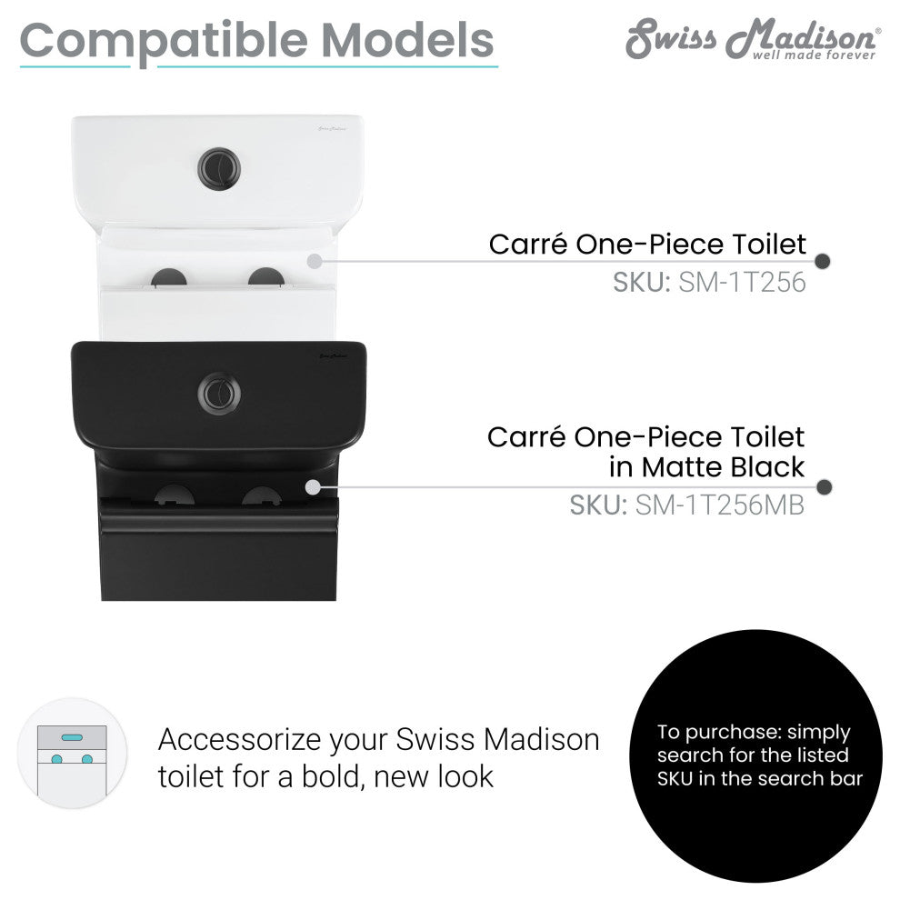 Toilet Hardware Black, SM-1T205, SM-1T256, Black