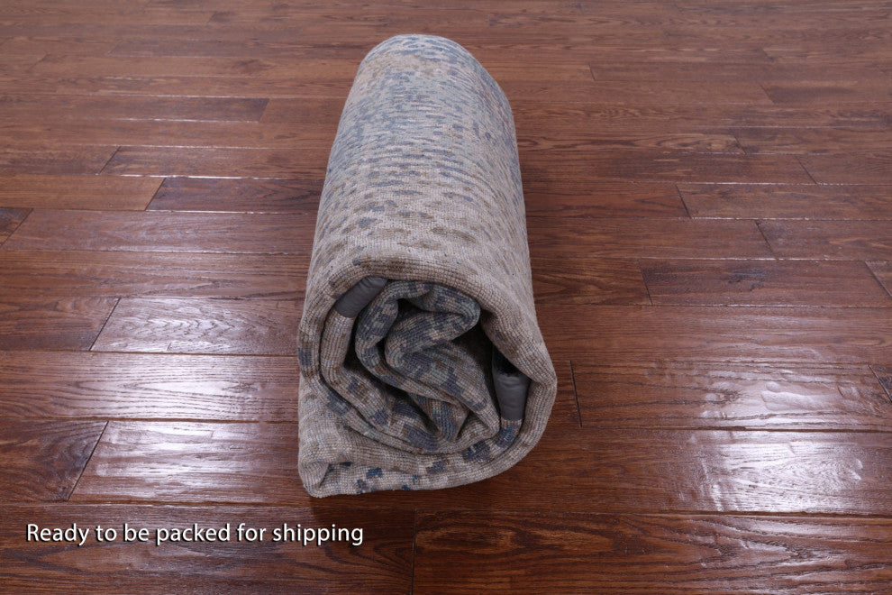 Modern Animal Print Design Handmade Wool and Silk Rug 5' 6" X 8' 3" Q8699