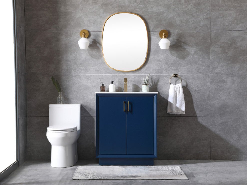 30" SIngle Bathroom Vanity, Blue