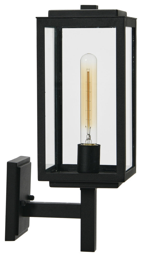 Robert Stevenson Lighting Addison Metal and Glass Outdoor Light, Textured Black