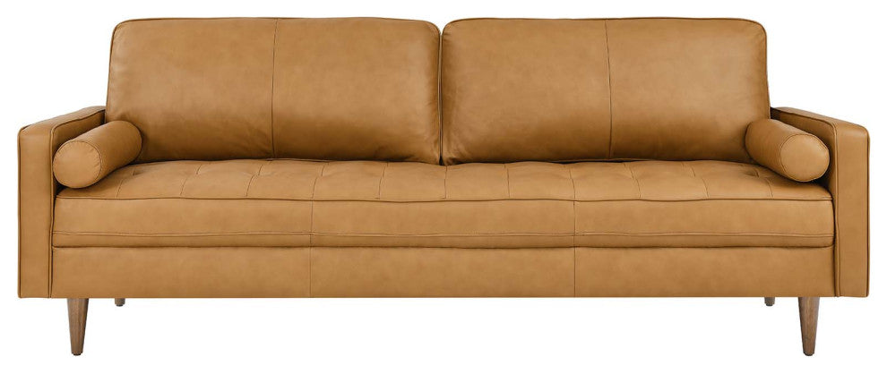 Valour 88" Leather Sofa, Tan